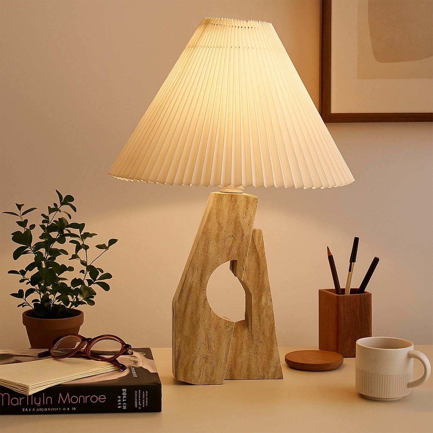 Stone Pillar Table Lamp