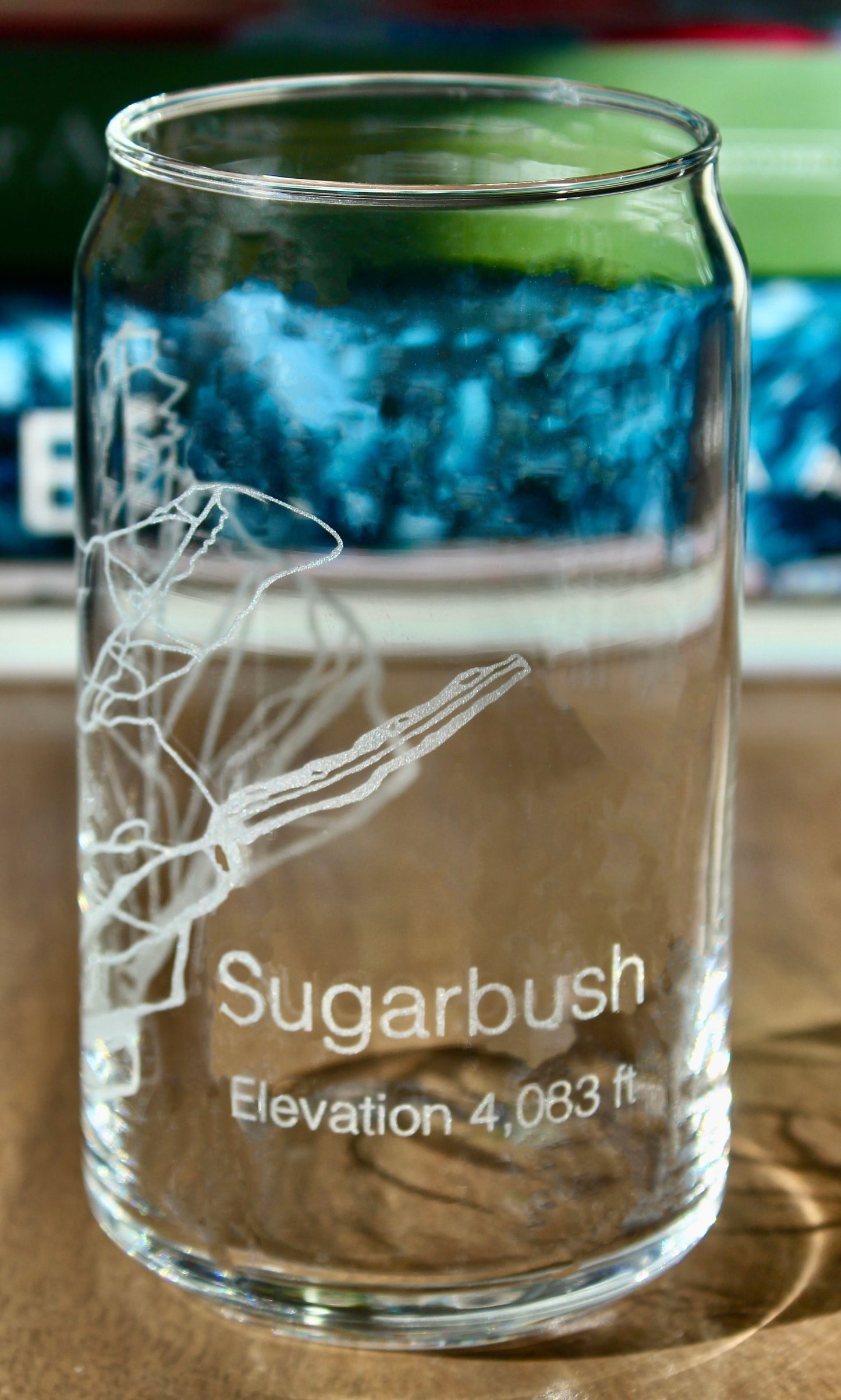 Sugarbush Vermont Ski Trail Map Laser Engraved Glasses
