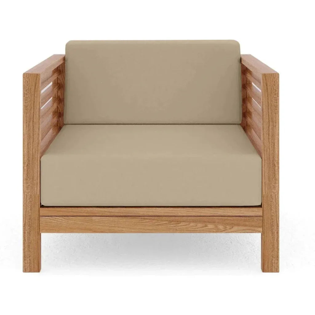 ***Summer Teak Outdoor Club Chair with Sunbrella Cushions