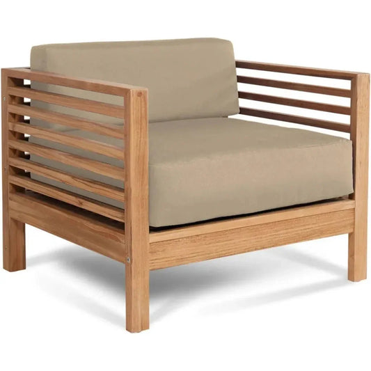 ***Summer Teak Outdoor Club Chair with Sunbrella Cushions