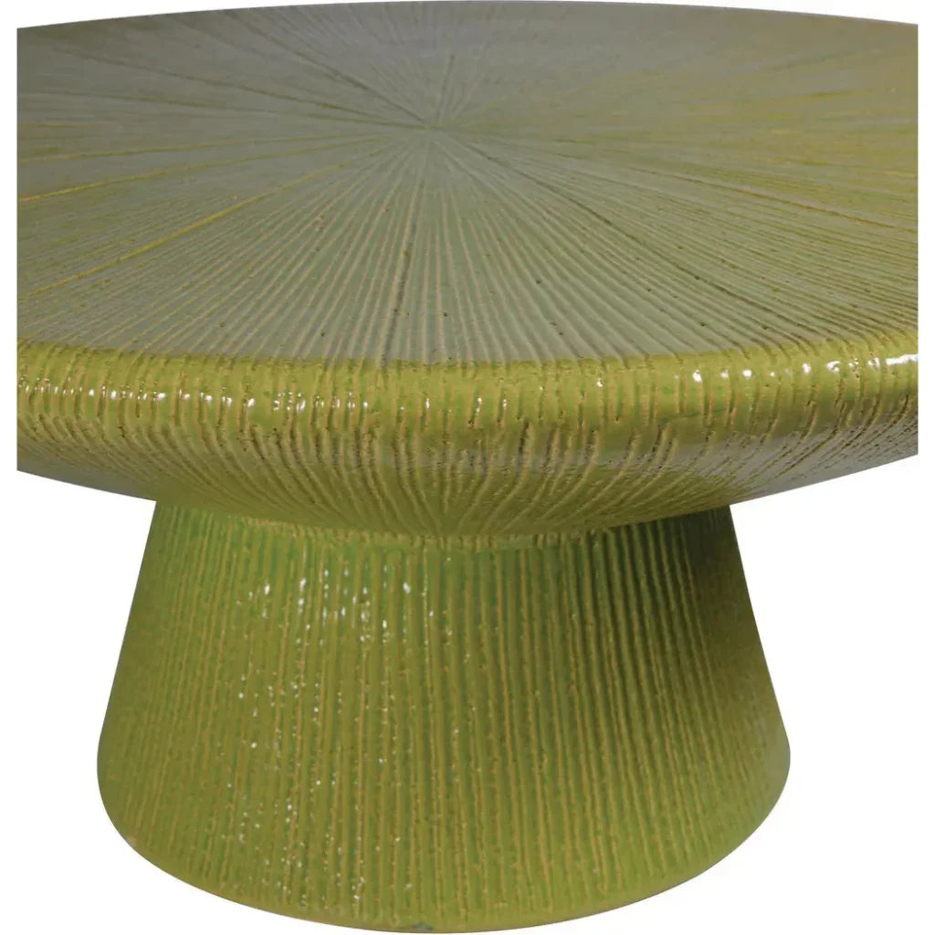 Sunburst Green Ceramic Outdoor Coffee Table