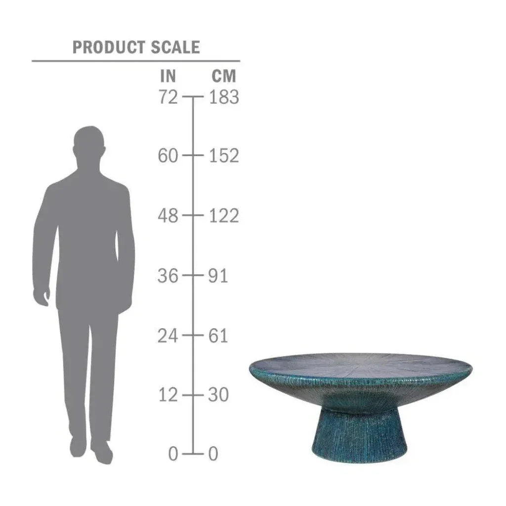 Sunburst Green Ceramic Outdoor Coffee Table