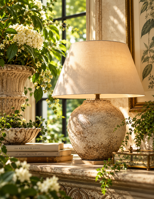 Desert Sand Textured Beige Ceramic Table Lamp | Bay & Bridle