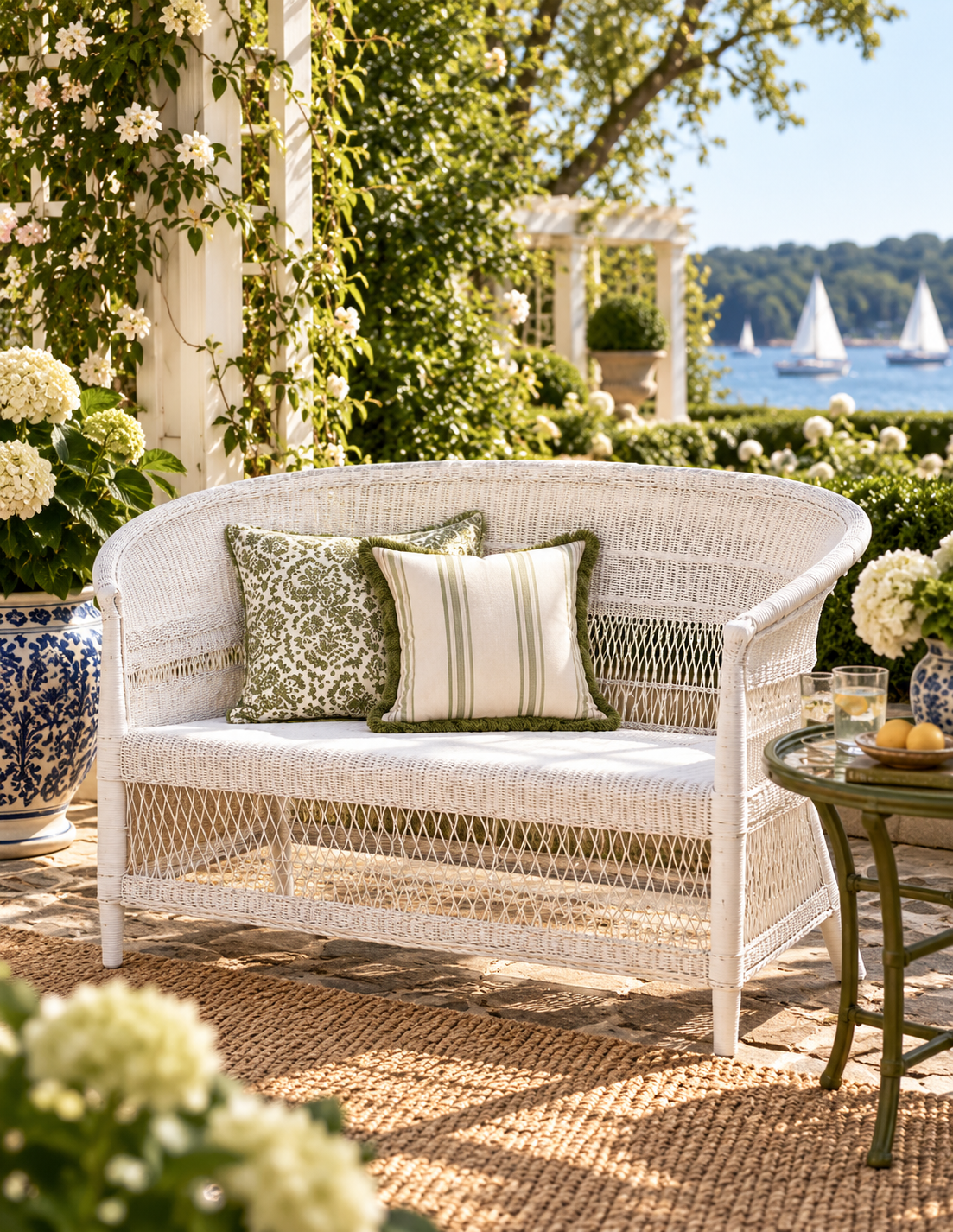 Malawi Handwoven Cane Loveseat