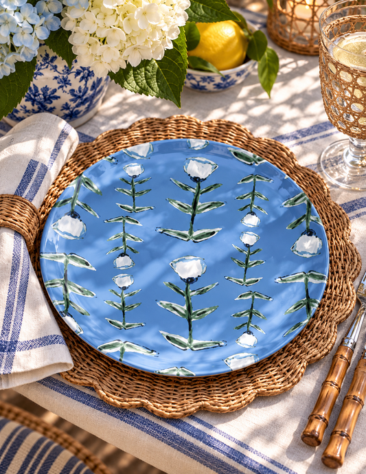 Blue Tulip Bone China Plate