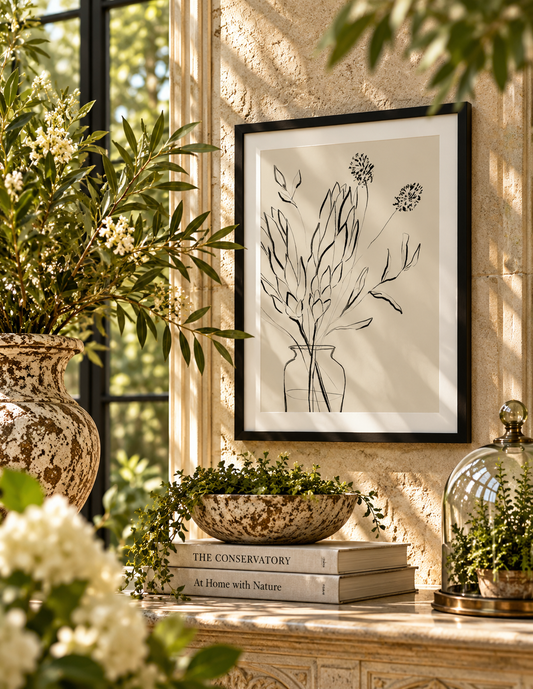 Protea No. II Botanical Sketch Framed Wall Art by Sara Berrenson