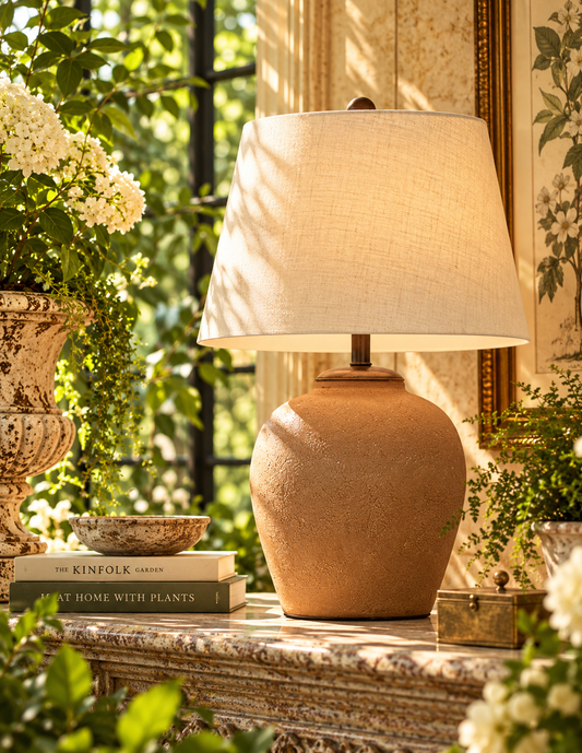 Scantor Weathered Rust Textured Metal Table Lamp | Bay & Bridle