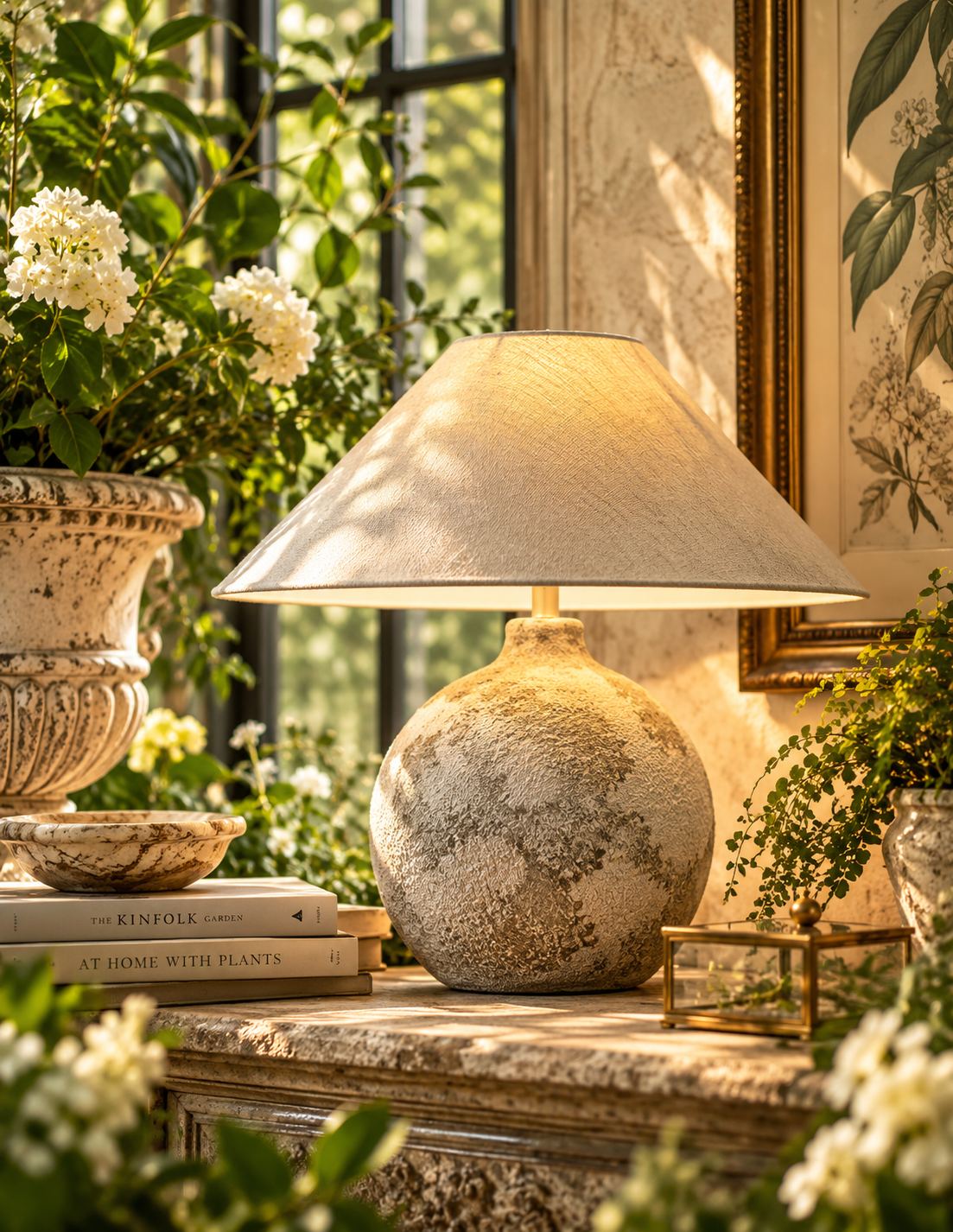 Arosa Textured White Ceramic Table Lamp with Beige Shade | Bay & Bridle