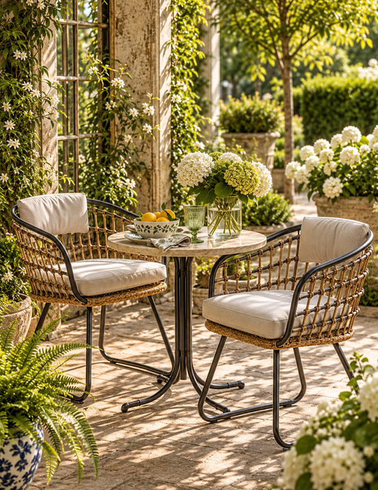 The Valentina Woven Garden Dining Chairs — Set of 2
