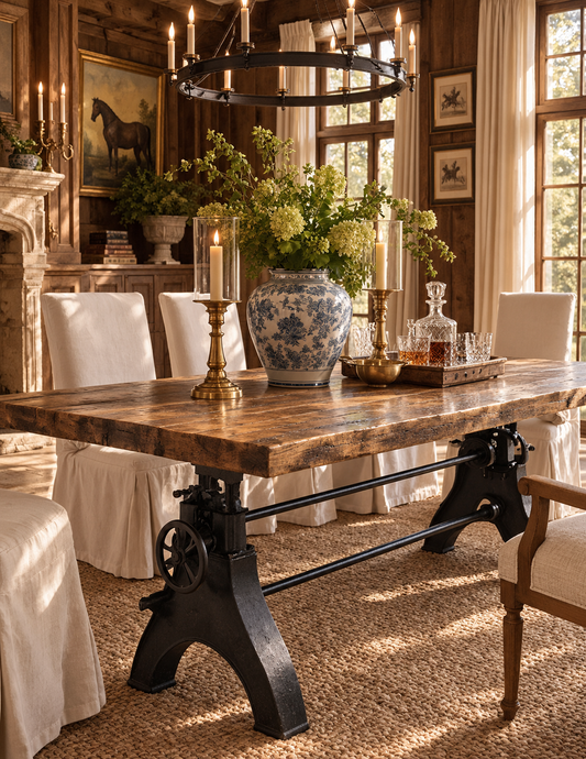 The Wexford 96" Crank Adjustable-Height Dining & Conference Table