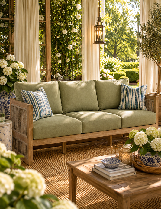 Harbor Point Eucalyptus Rope Outdoor Sofa with Performance Cushions