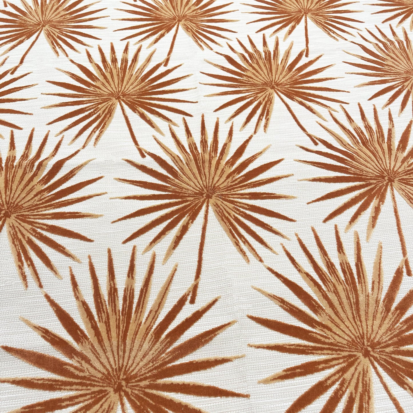 TAHITI - BOTANICAL PALM LEAVES CUT VELVET UPHOLSTERY FABRIC BY THE YARD