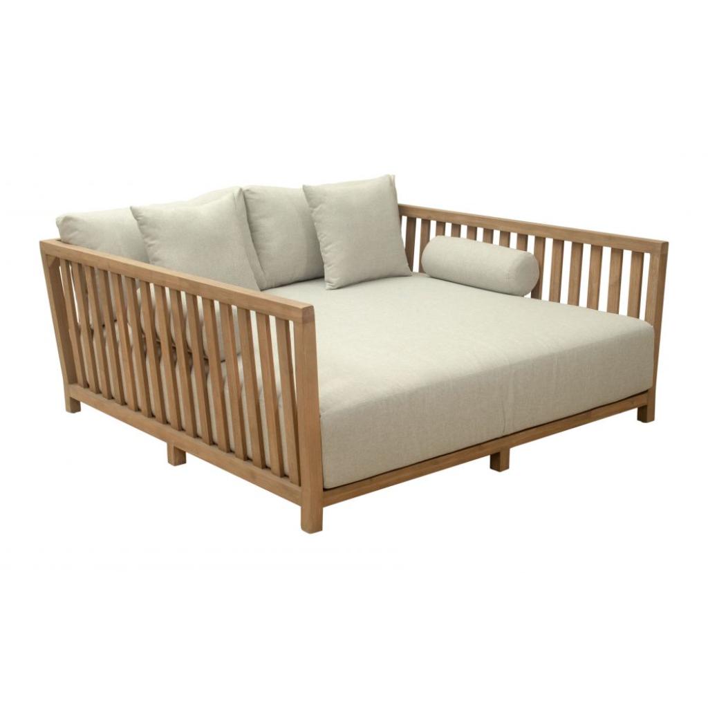 Teras Outdoor Daybed – Acacia Wood & Upholstered Olefin Fabric