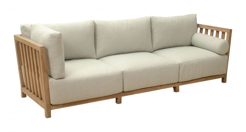 Teras Outdoor Sectional Sofa – Taupe Cushions & Acacia Wood