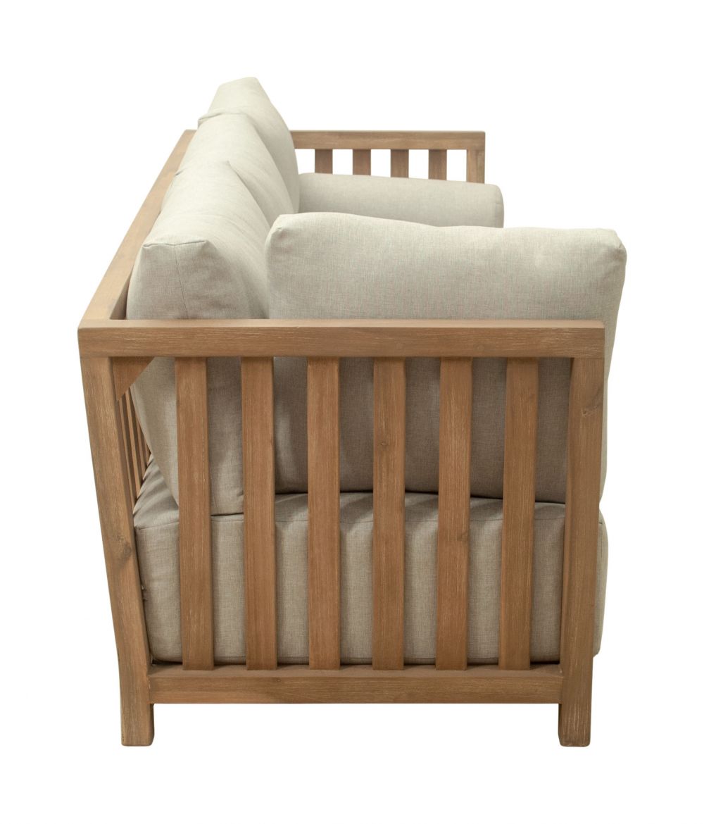 Teras Outdoor Sectional Sofa – Taupe Cushions & Acacia Wood