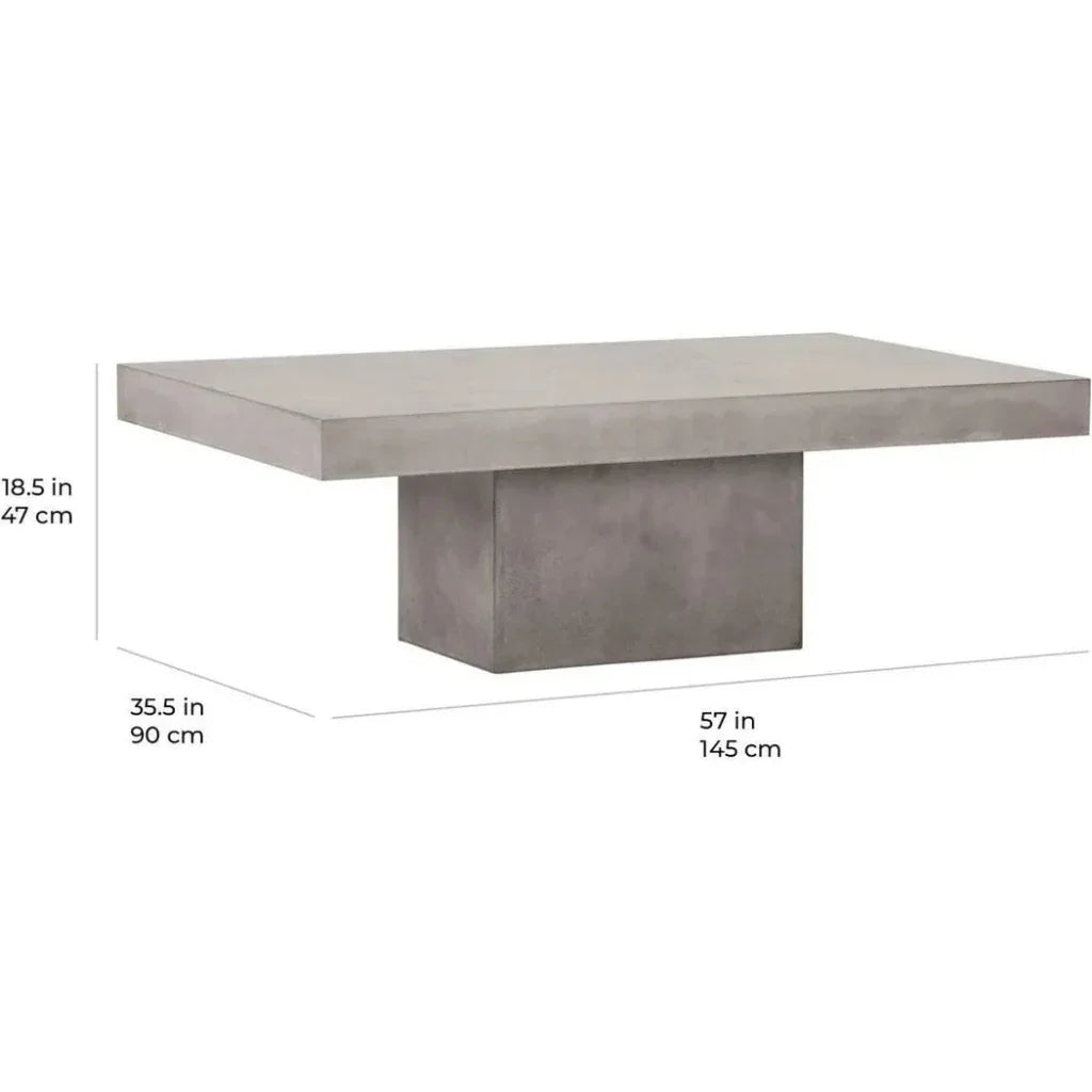 Terrace Concrete White Outdoor Coffee Table
