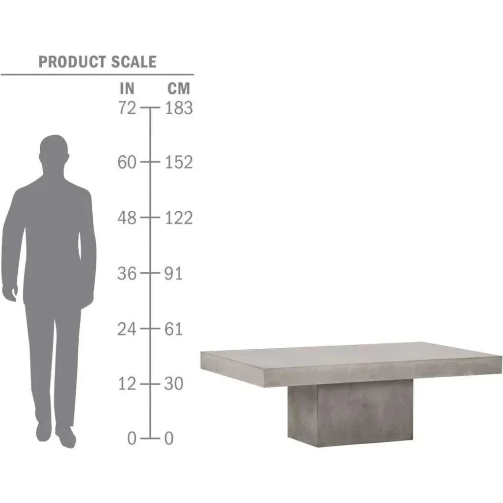 Terrace Concrete White Outdoor Coffee Table