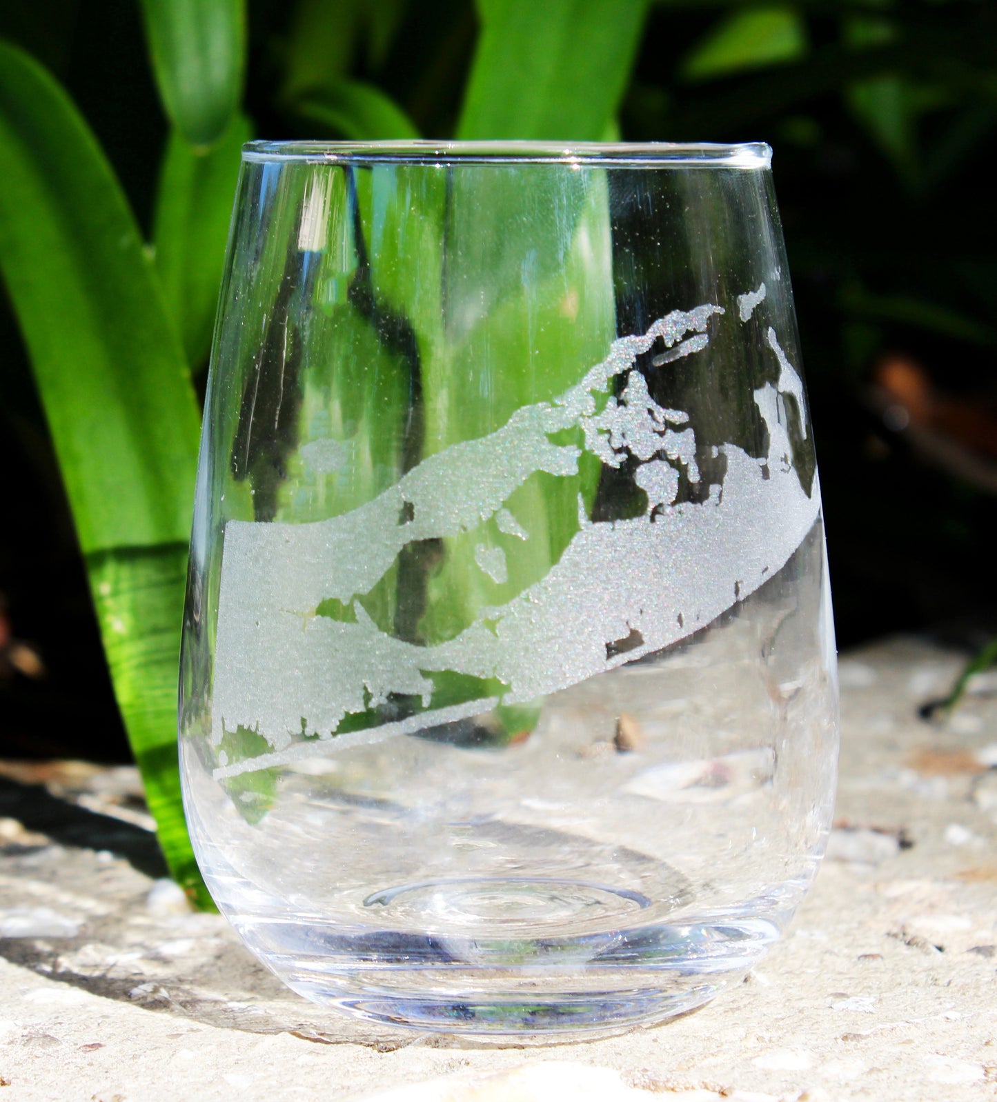 Hamptons Map Engraved Glasses