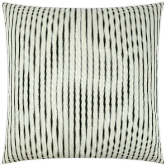 Ticking Farmhouse Stripes White Large Throw Pillow