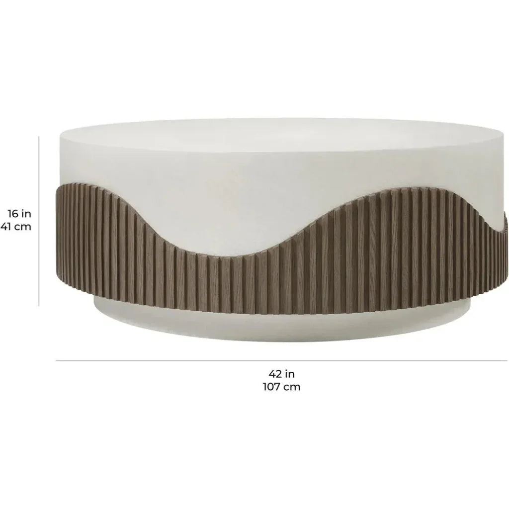 Tranquility Round White Outdoor Coffee Table