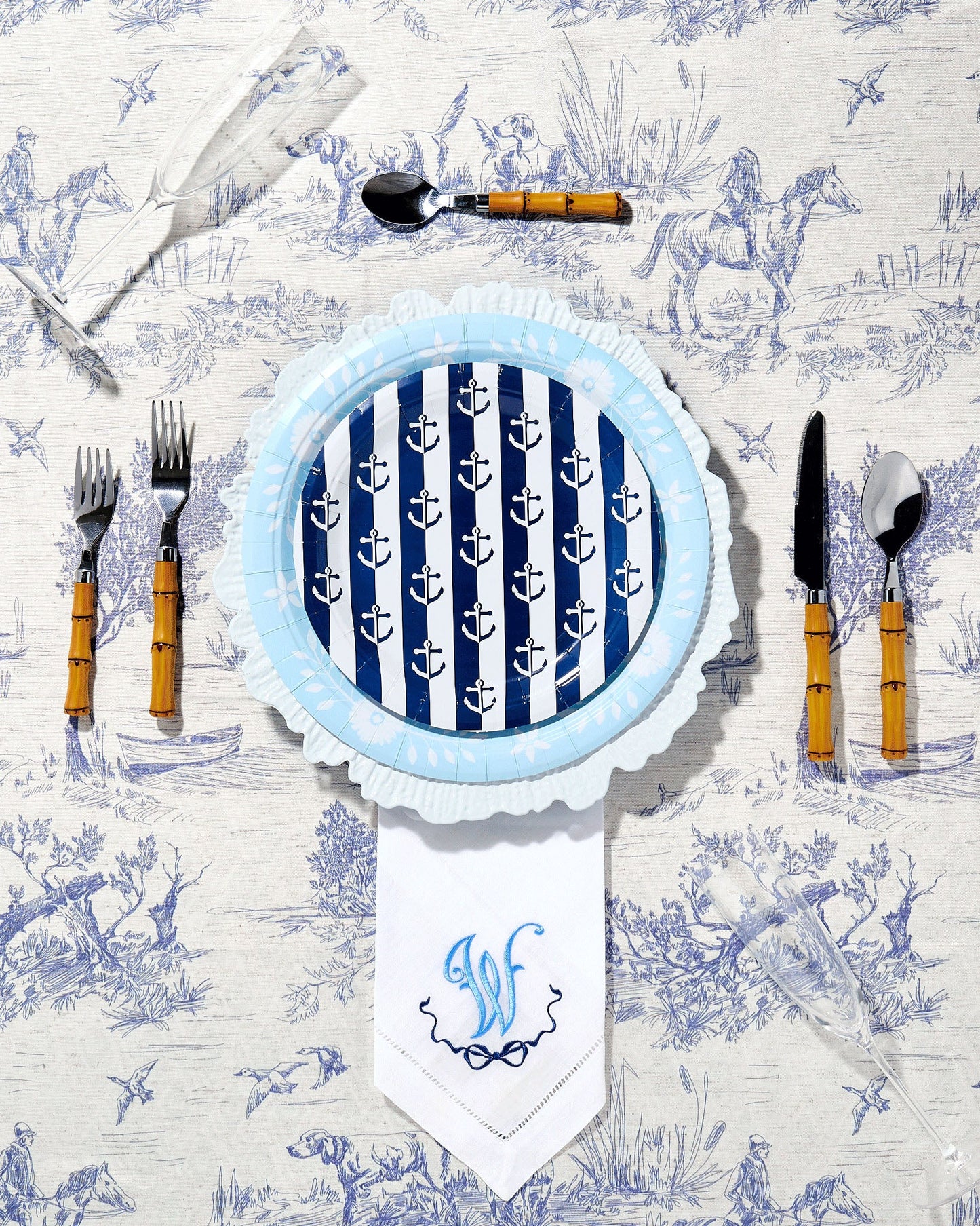 Red Anchor Away Stripes Dessert Plates - 8 Pack