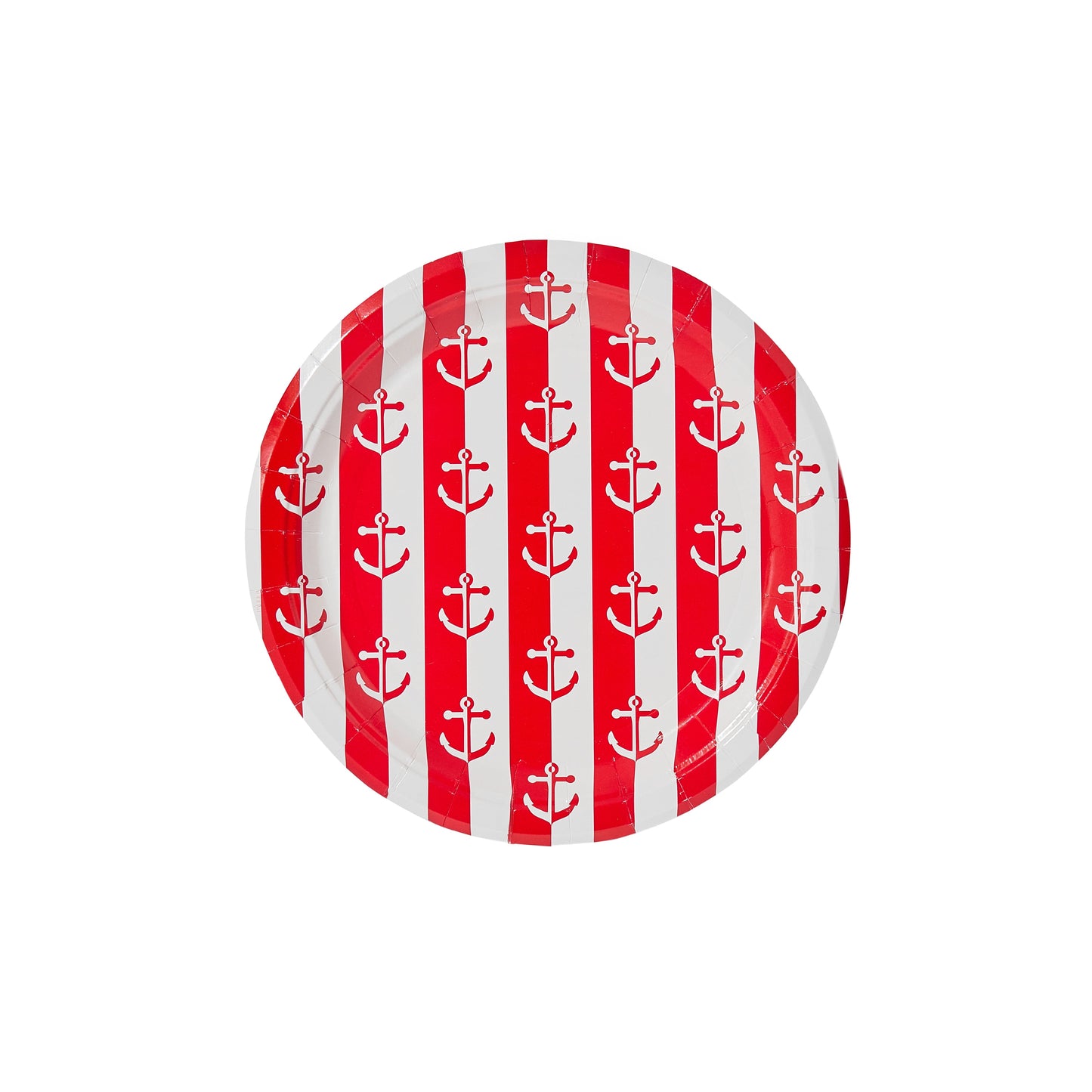 Red Anchor Away Stripes Dessert Plates - 8 Pack
