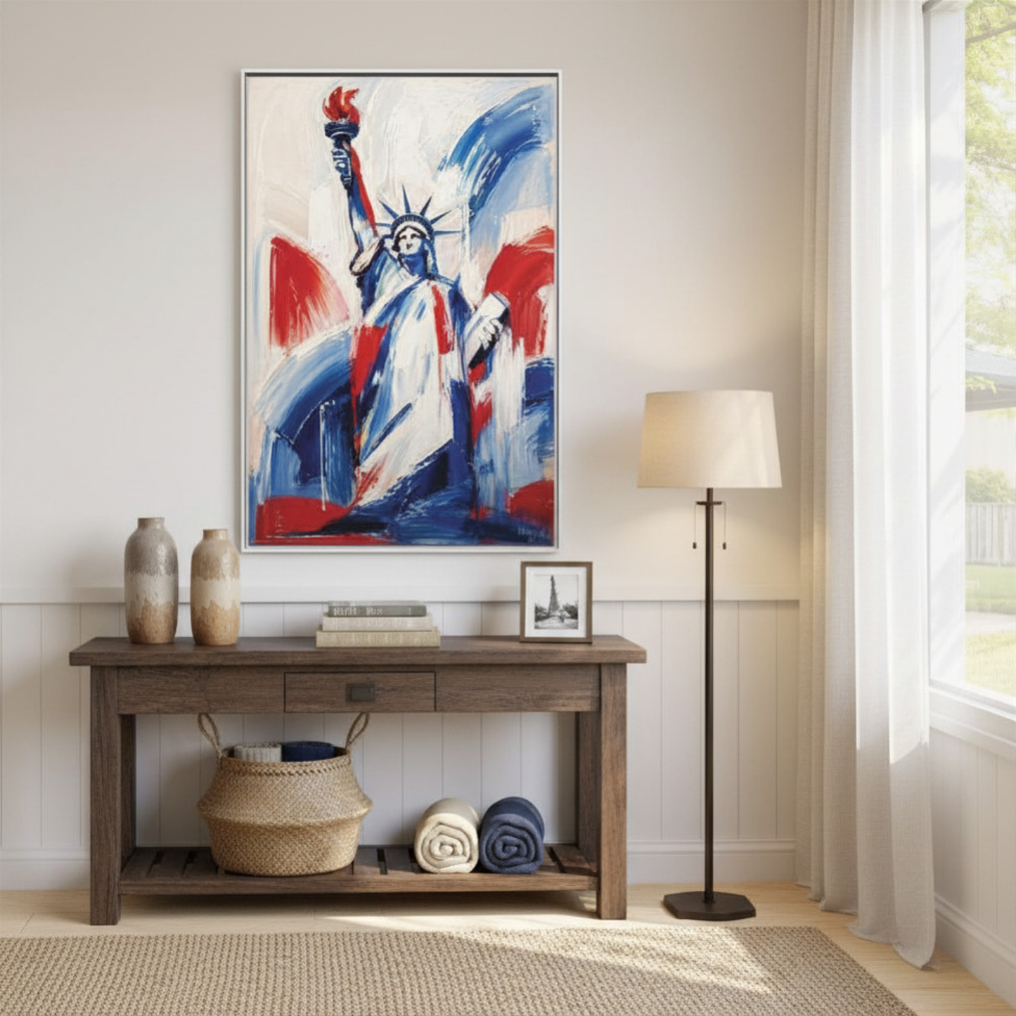 Liberty Brushstroke Statue of Liberty Original Patriotic Art Print on Canvas 40x60 | Vivian Hill, Bay & Bridle
