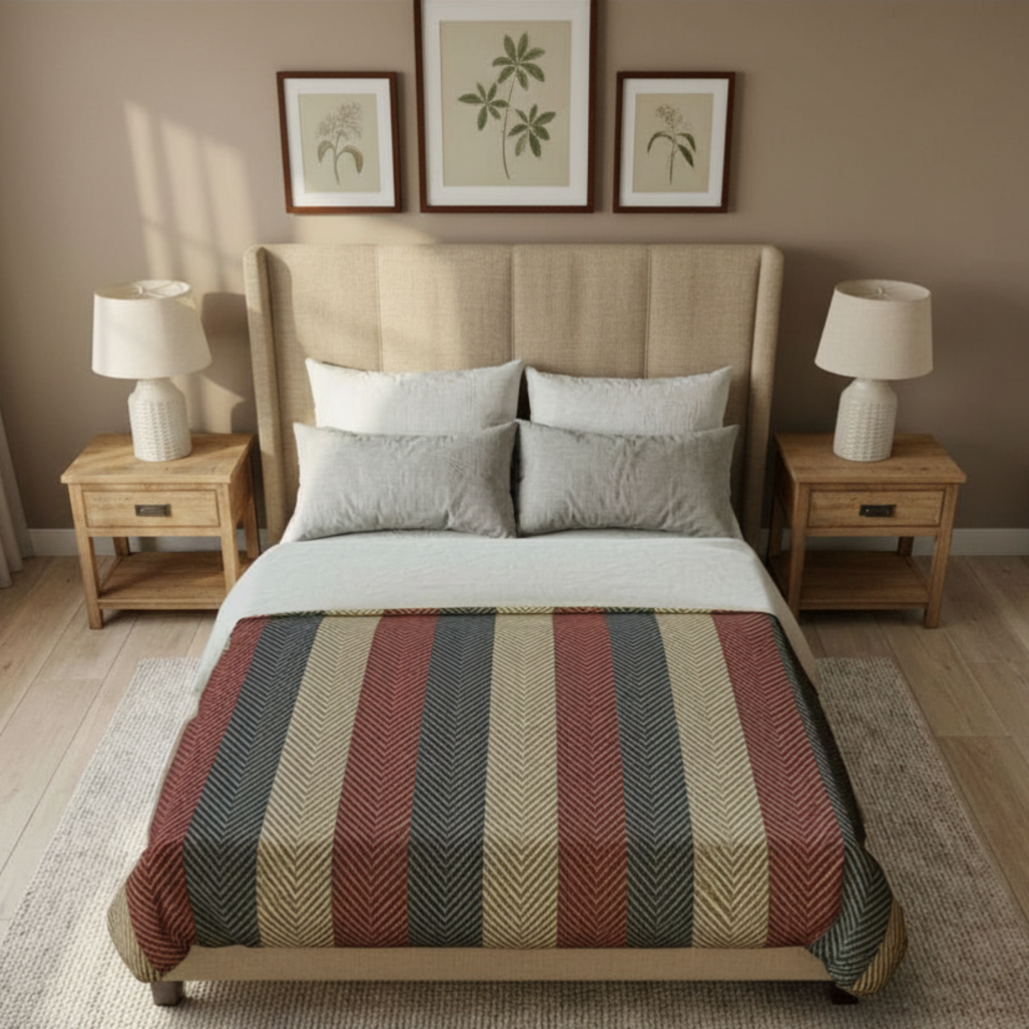 Americana Cabana Stripe King Duvet Cover — Layer your bedroom with timeless cabana stripes designed for relaxed yet elevated coastal living.
