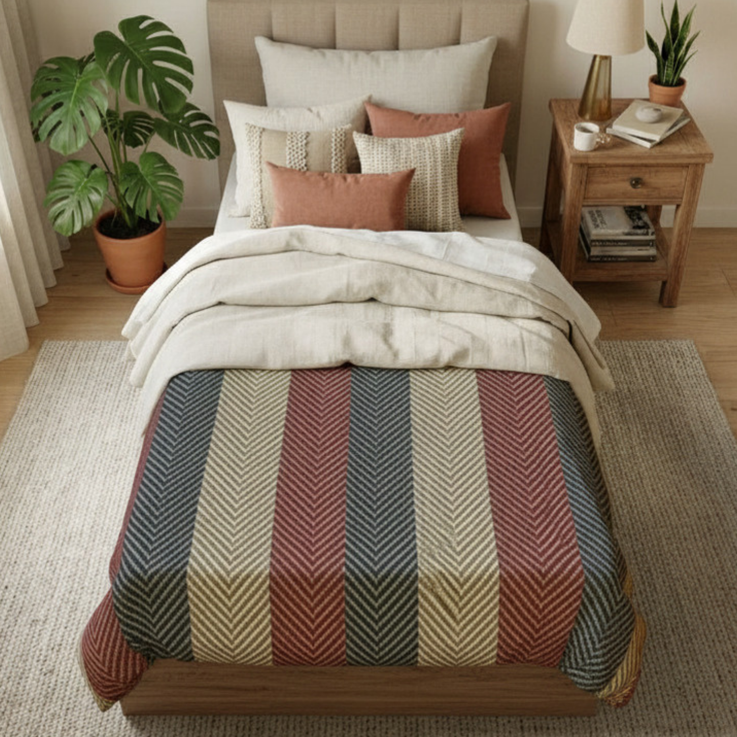 Americana Cabana Stripe King Duvet Cover — Layer your bedroom with timeless cabana stripes designed for relaxed yet elevated coastal living.