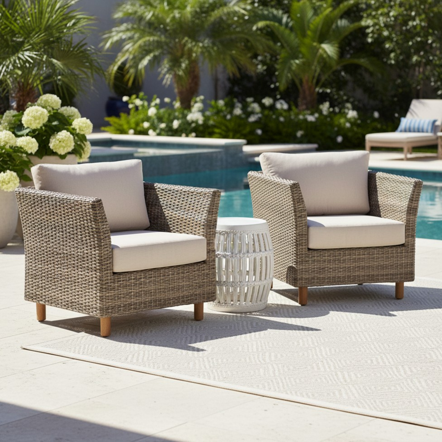 The Orlando Wicker Rattan Outdoor 4-Piece Luxury Sofa Set