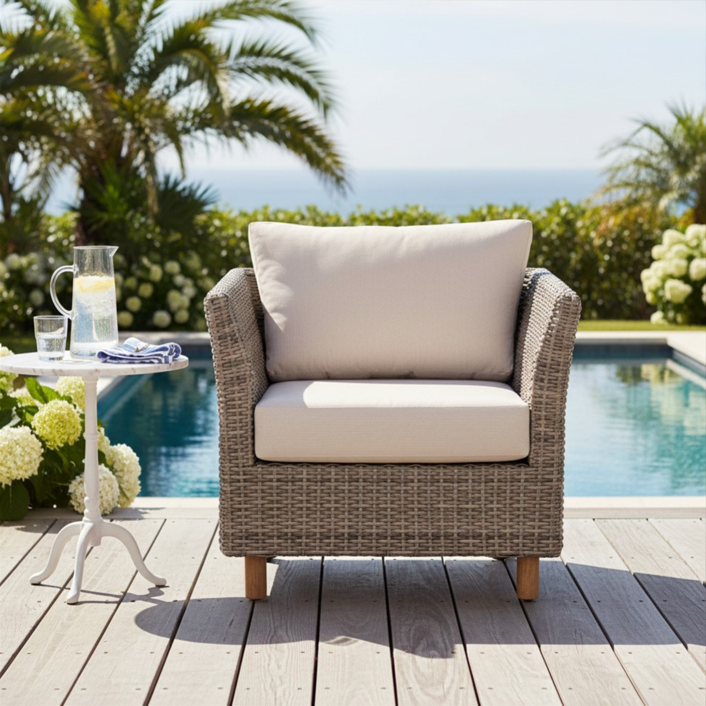 The Orlando Wicker Rattan Outdoor 4-Piece Luxury Sofa Set