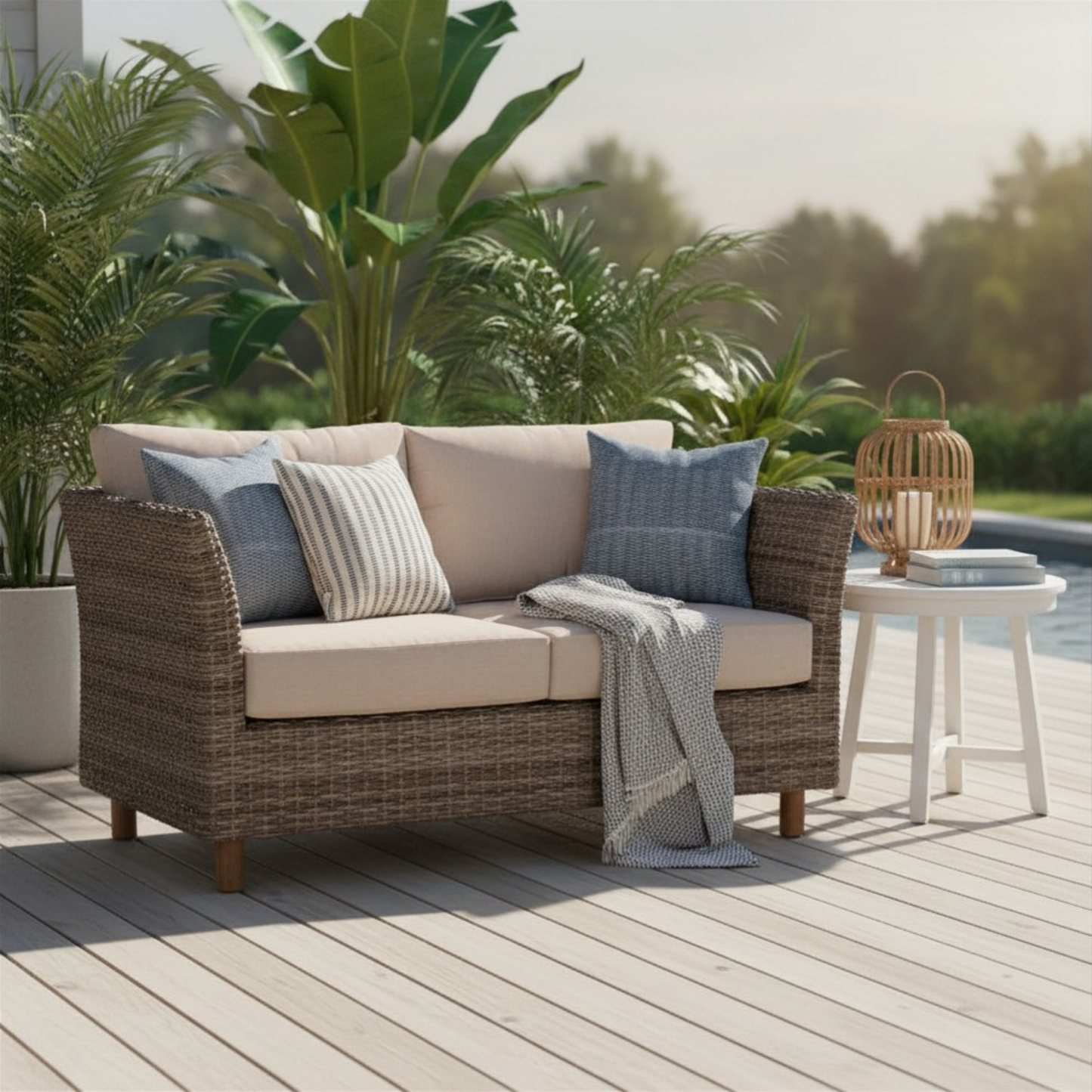 The Orlando Wicker Rattan Outdoor 4-Piece Luxury Sofa Set