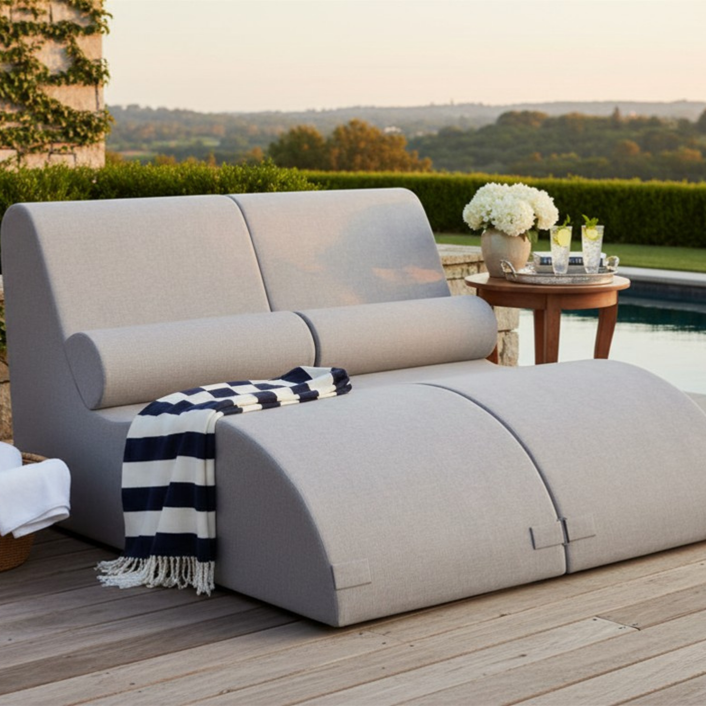 The Luanda Olefin Fabric Outdoor Luxury Chaise Lounge