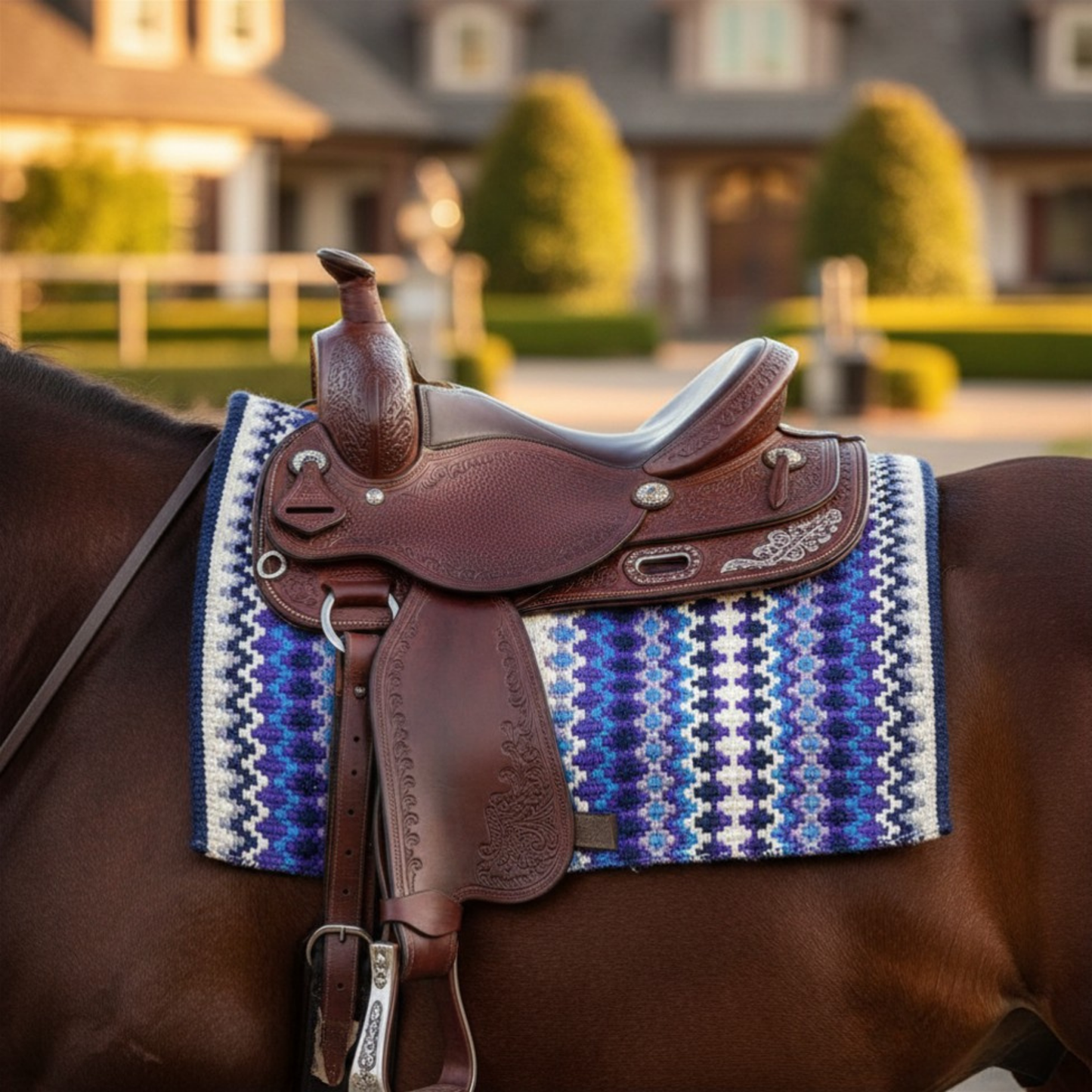 The Gemini 40x34 New Zealand Wool Equestrian Saddle Blanket