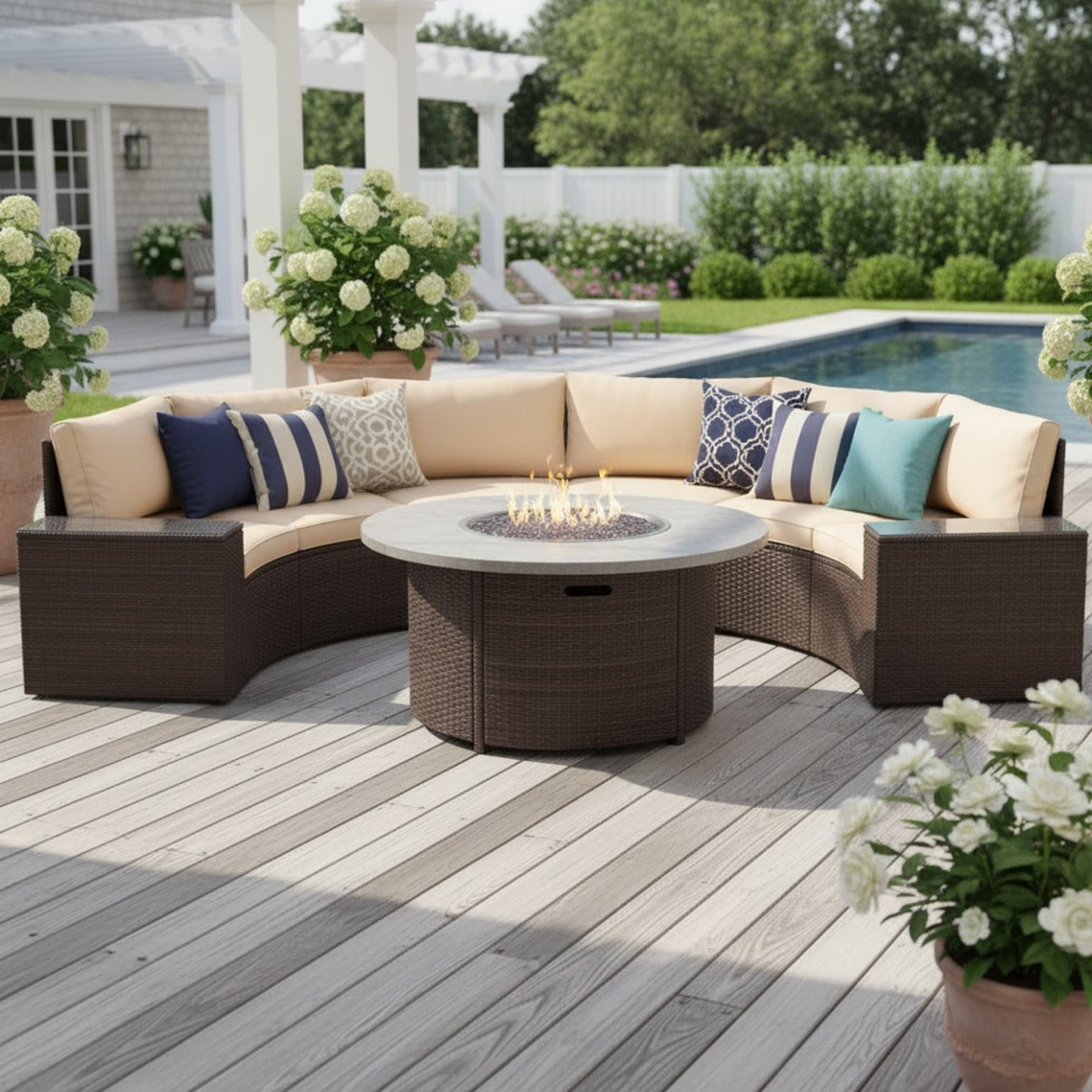 Luxury Outdoor Retreat Half-Moon Sofa Collection