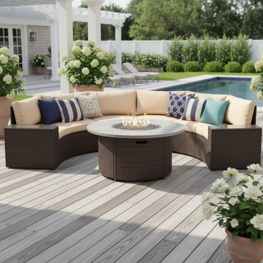Luxury Outdoor Retreat Half-Moon Sofa Collection