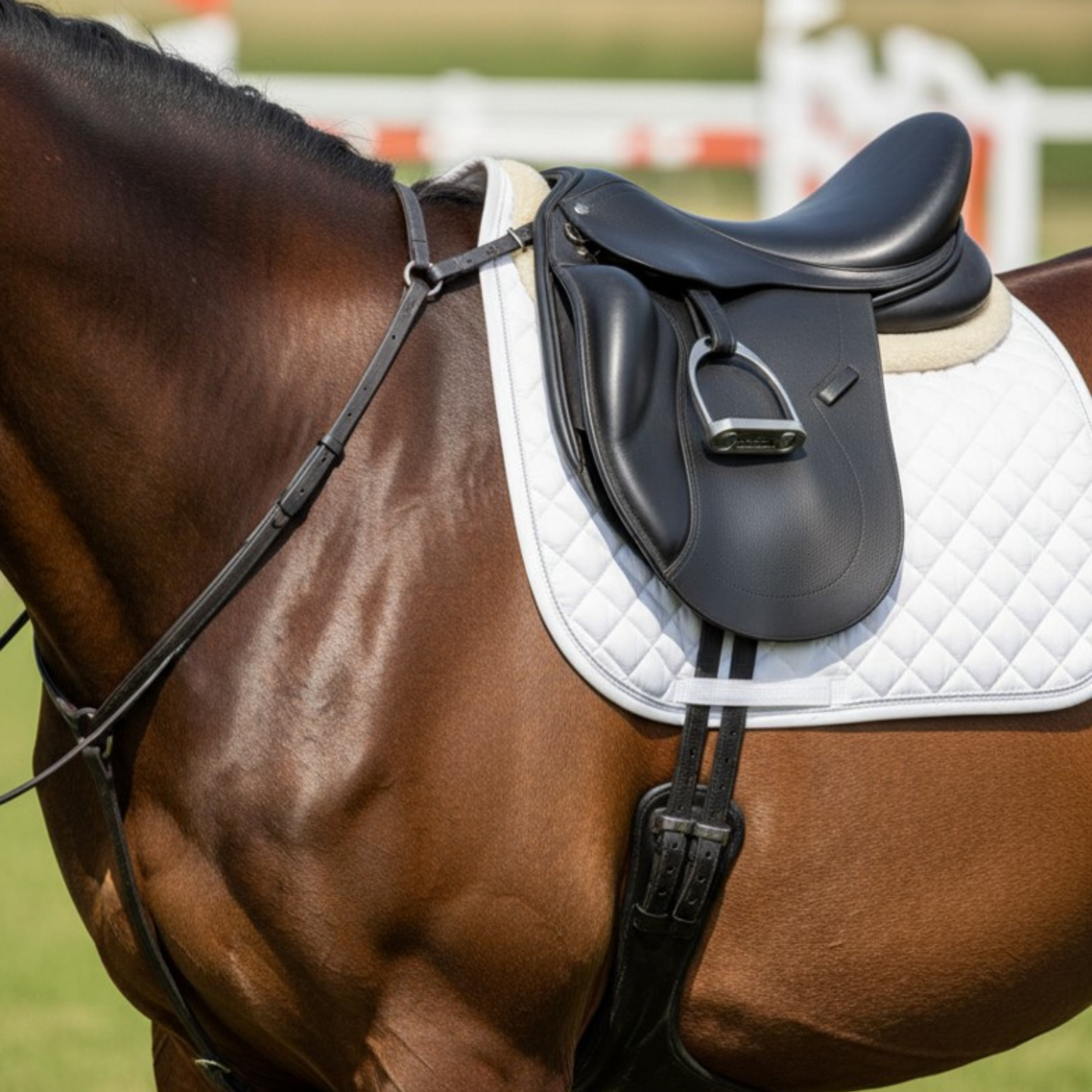 The Equitare Cadence Luxury Black Leather Dressage Saddle