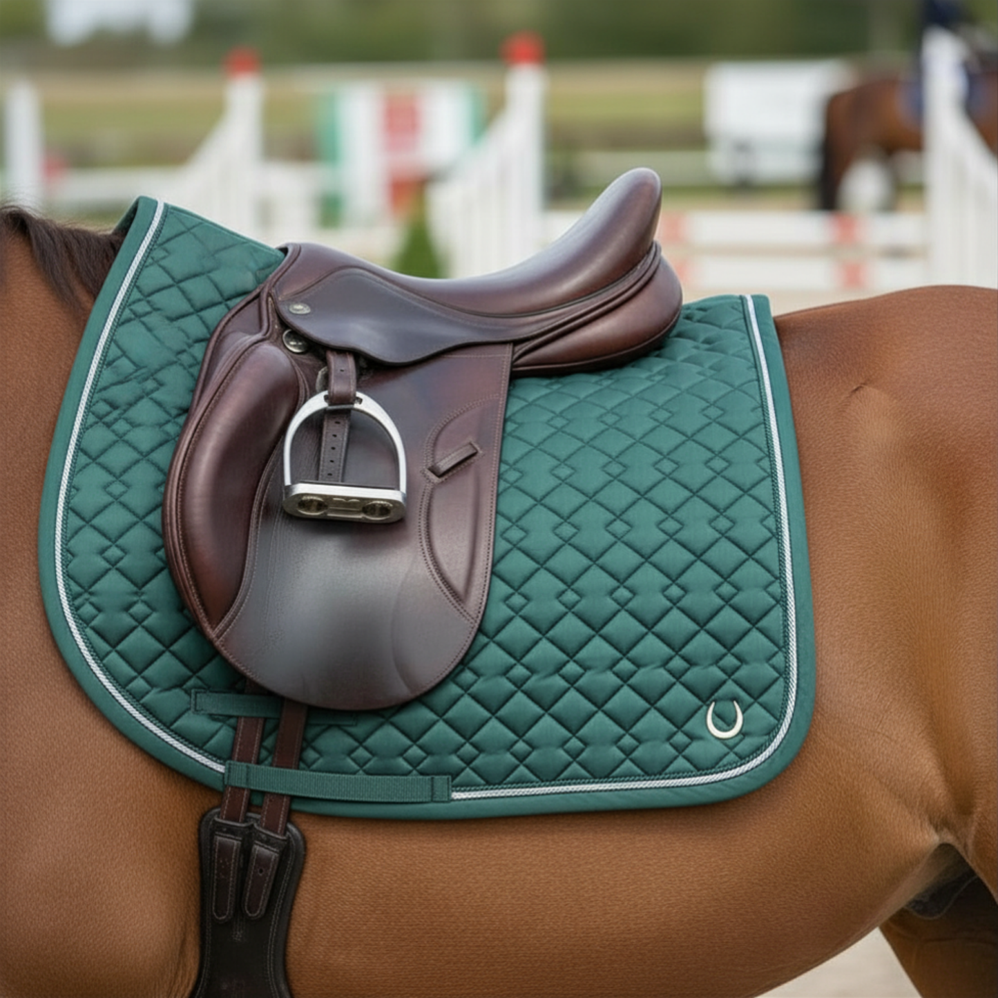 The Color Collection by Ovation® Lucky Qik-Dry Dressage Saddle Pad - Hunter