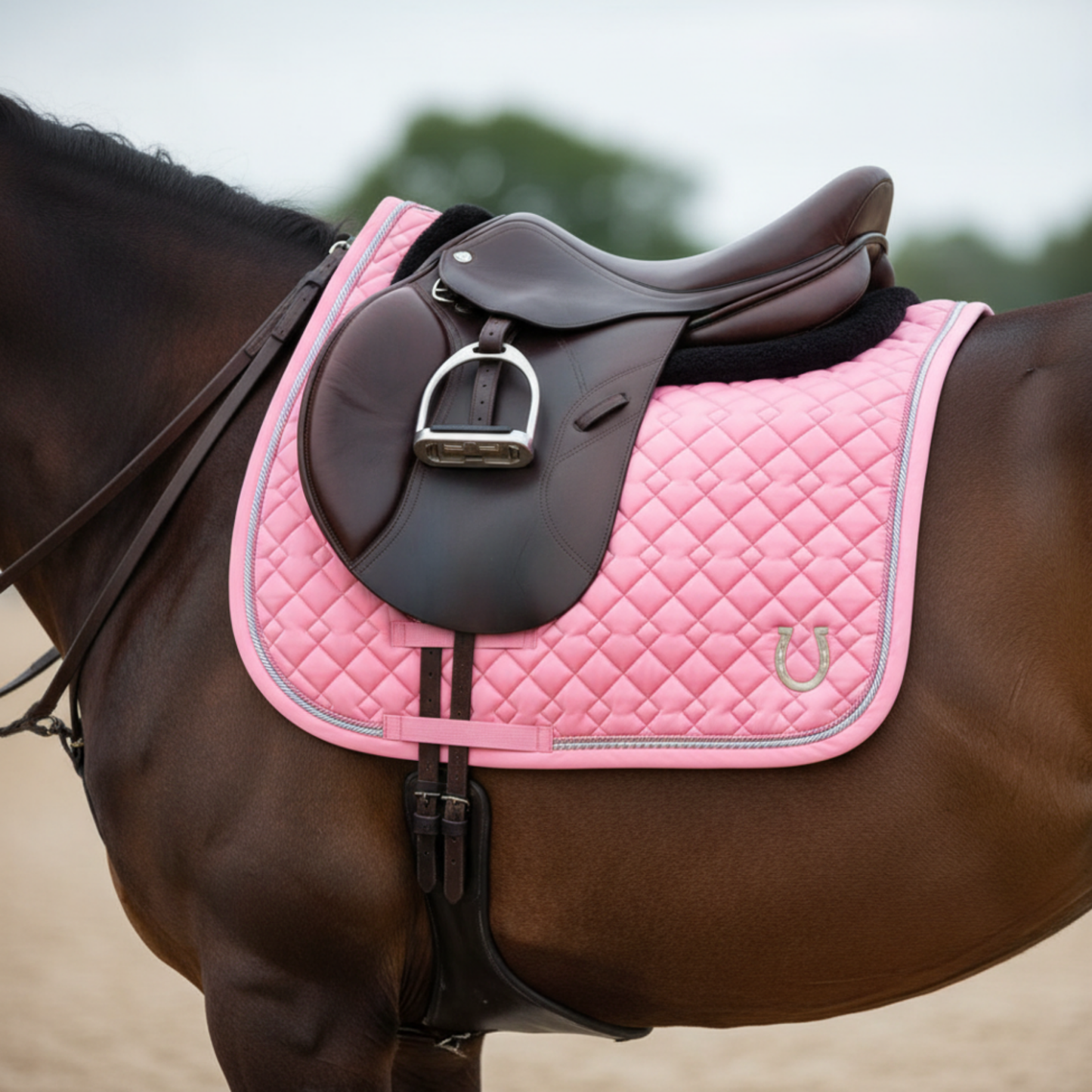 The Color Collection by Ovation® Lucky Qik-Dry Dressage Saddle Pad - Rose