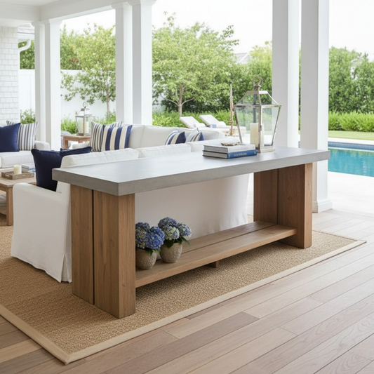 Mykonos  Concrete Slate Grey Outdoor Bar Table