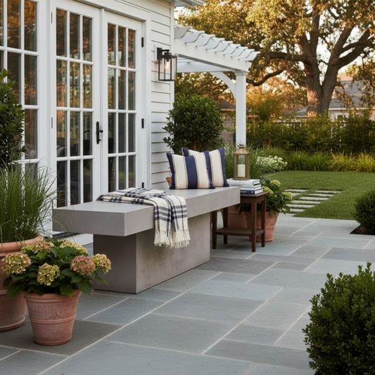 The Perpetual Slate Gray Handmade Luxury Outdoor T-Bench