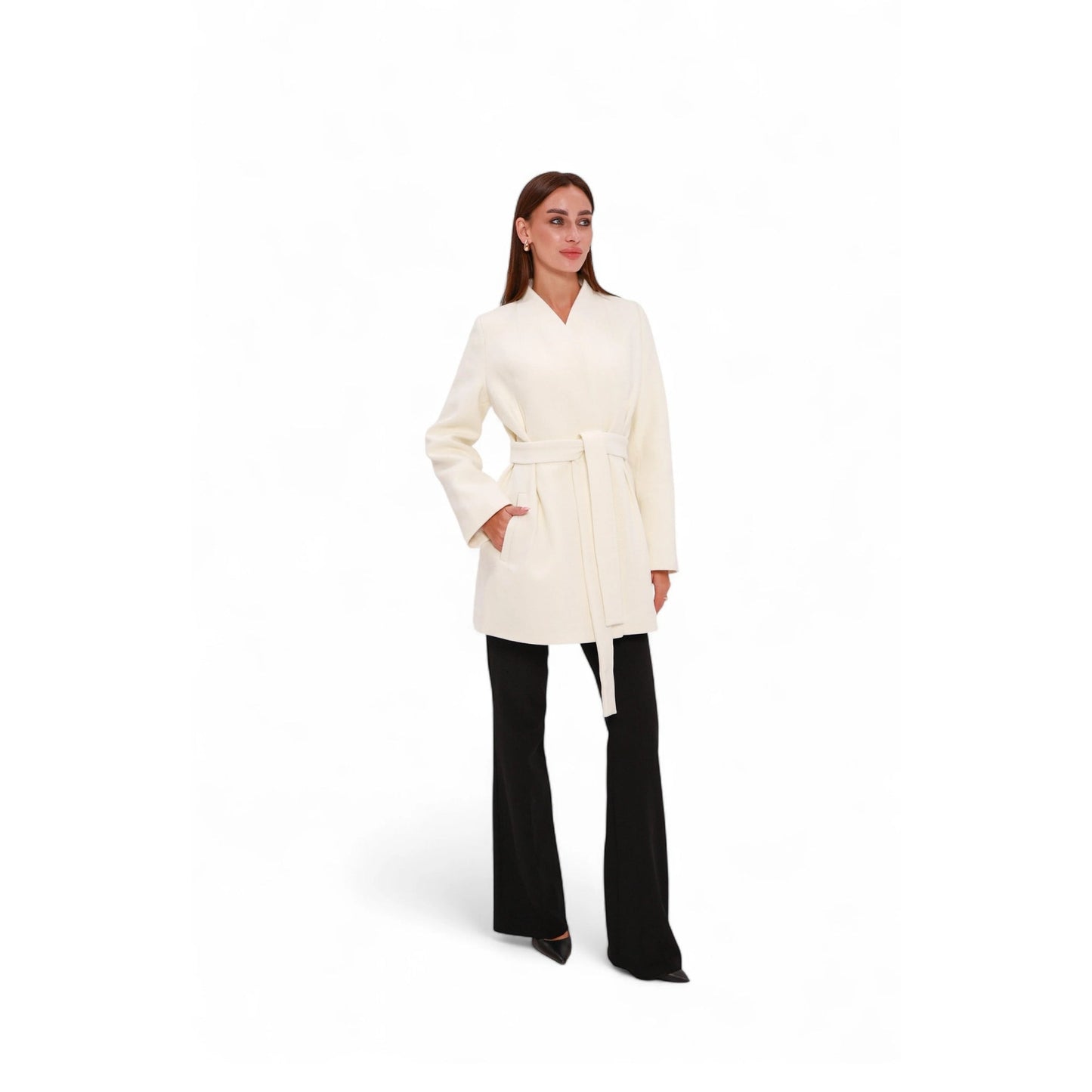Opéra Cashmere Blend Overcoat in White