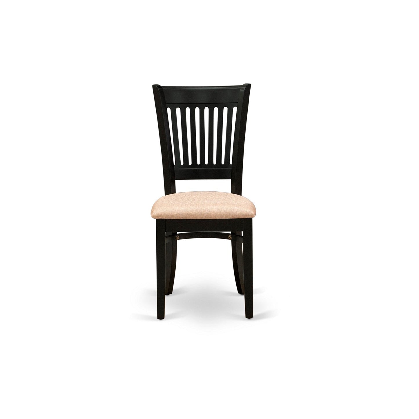 EAST WEST FURNITURE - ANVA5-BLK-C - 5-Pc Dinette Room Set- 4 Wooden Chair and Modern dining room table - Linen Fabric Seat and Slatted Chair Back (Black Finish)