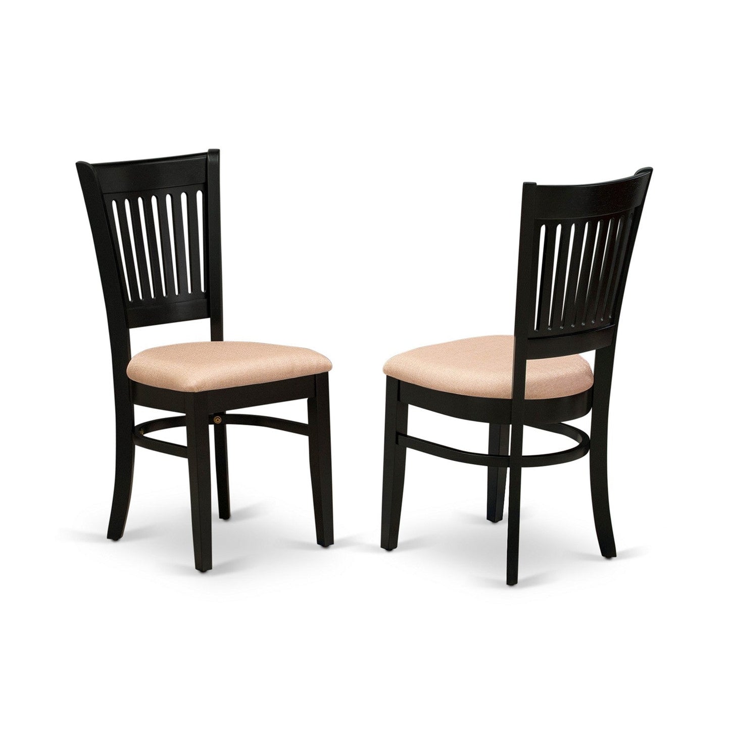 EAST WEST FURNITURE - ANVA5-BLK-C - 5-Pc Dinette Room Set- 4 Wooden Chair and Modern dining room table - Linen Fabric Seat and Slatted Chair Back (Black Finish)