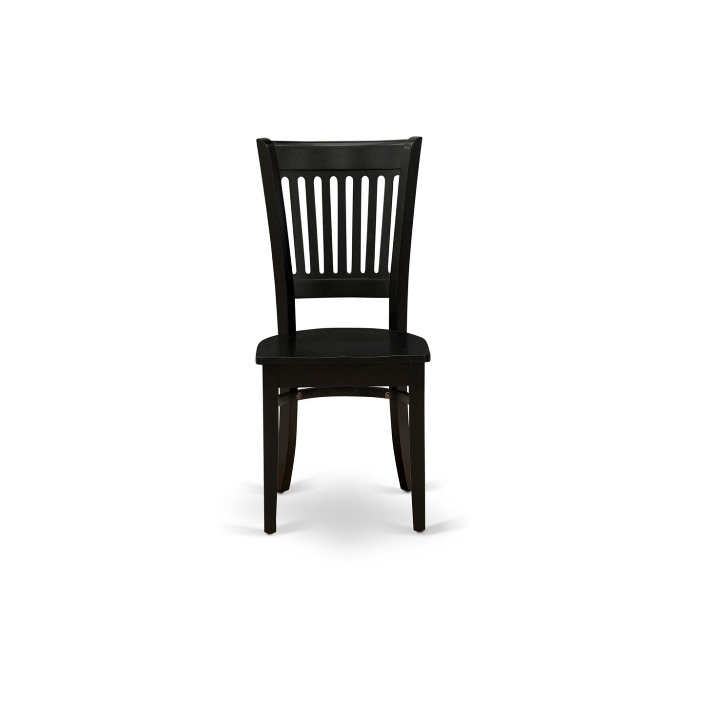 EAST WEST FURNITURE - ANVA3-BLK-W - 3-Piece Dining Room Set- 2 Kitchen Chair and Modern dining room table - Wooden Seat and Slatted Chair Back (Black Finish)