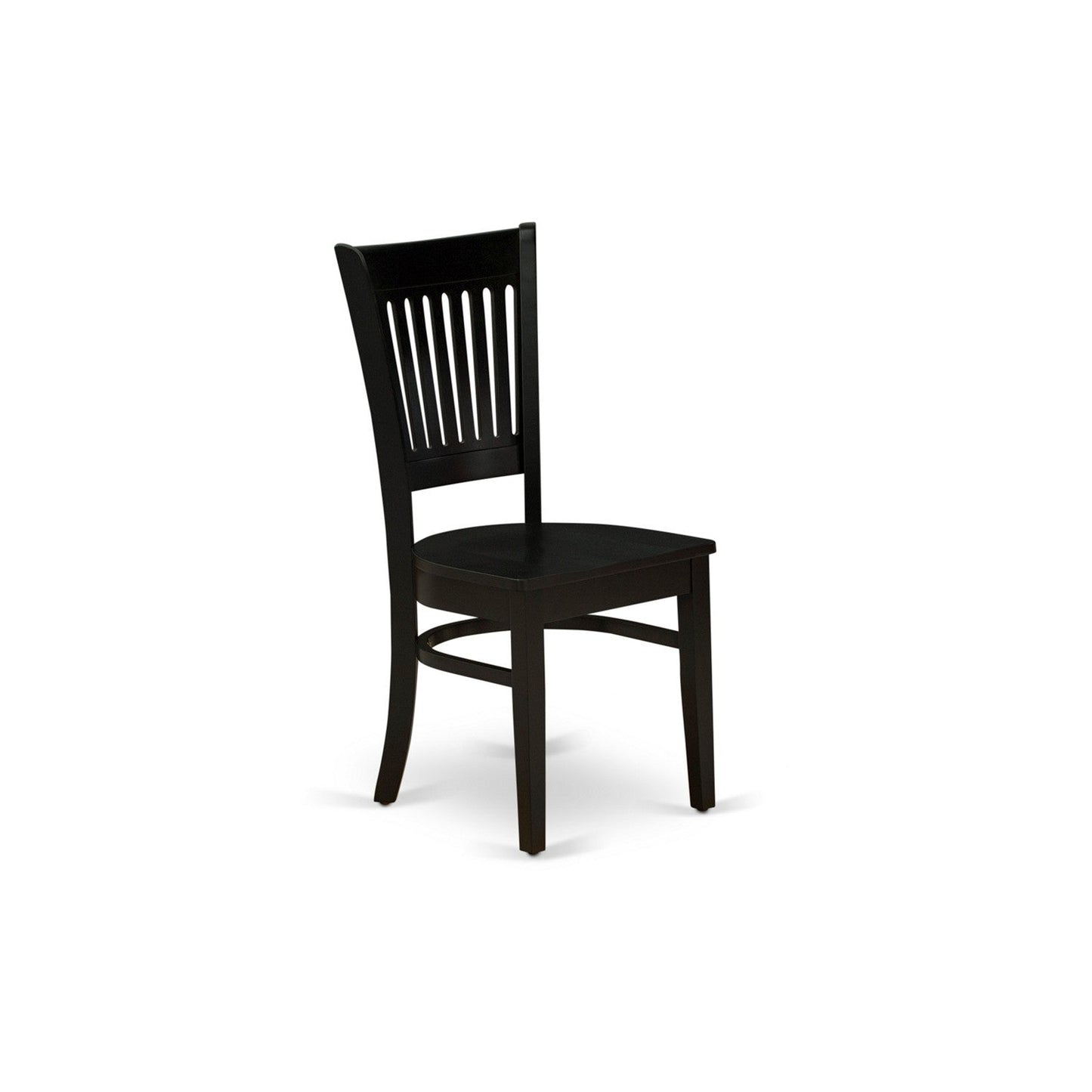 EAST WEST FURNITURE - ANVA3-BLK-W - 3-Piece Dining Room Set- 2 Kitchen Chair and Modern dining room table - Wooden Seat and Slatted Chair Back (Black Finish)