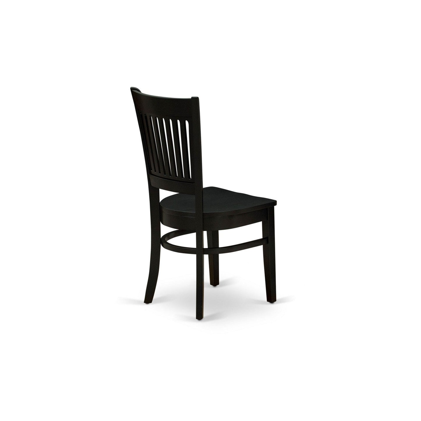 EAST WEST FURNITURE - ANVA3-BLK-W - 3-Piece Dining Room Set- 2 Kitchen Chair and Modern dining room table - Wooden Seat and Slatted Chair Back (Black Finish)
