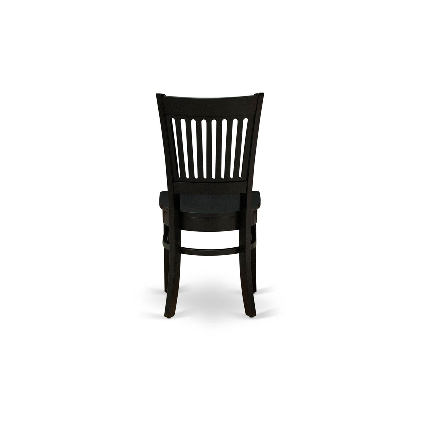 EAST WEST FURNITURE - ANVA5-BLK-W - 5-Pc Dining Room Table Set- 4 dining room chairs and Dining Room Table - Wooden Seat and Slatted Chair Back (Black Finish)
