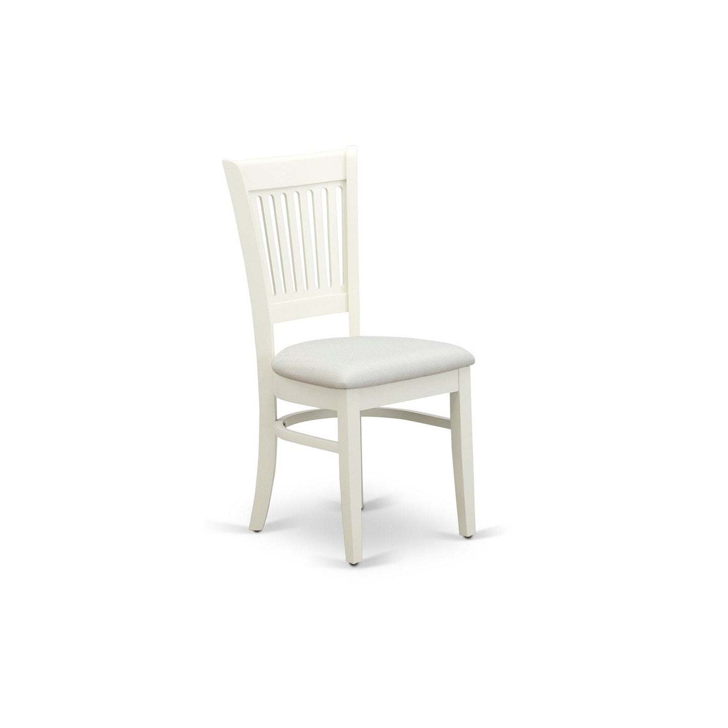 EAST WEST FURNITURE - ANVA5-LWH-C - 5-Piece Dining Table Set- 4 dining room chairs and Wooden Dining Table - Linen Fabric Seat and Slatted Chair Back (linen white Finish)