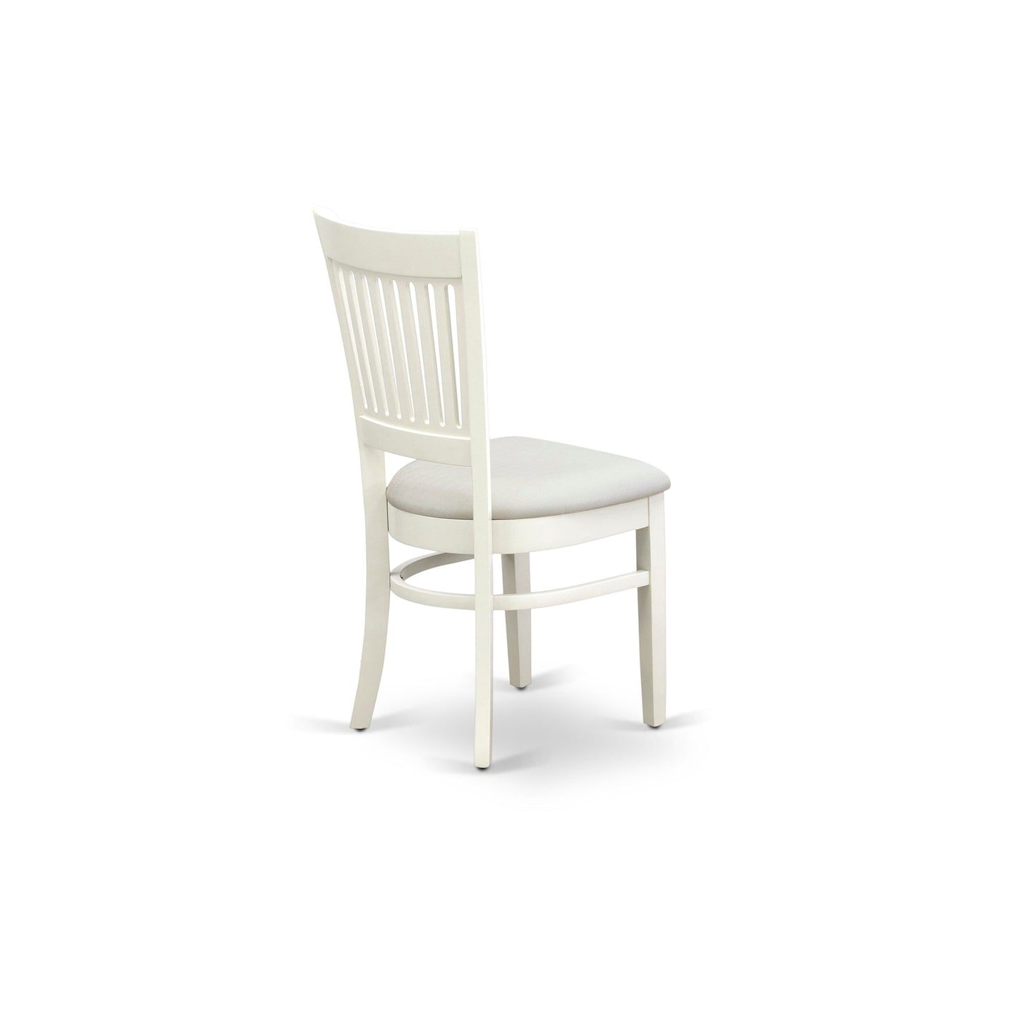 EAST WEST FURNITURE - AVVA5-LWH-C - 5-Pc Dinette Room Set- 4 Mid Century Dining Chairs with Linen Fabric Seat and Slatted Chair Back - Removable leaf Wood Dining Table - linen white Finish